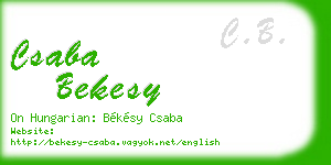 csaba bekesy business card